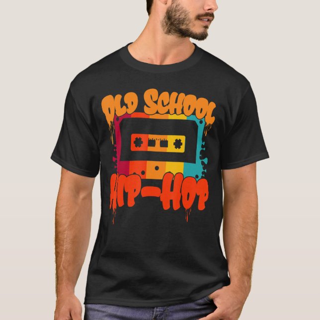 Alte Schule Hip Hop Shirt 80er 90er Retro Cassette (Vorderseite)