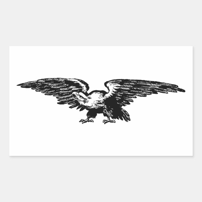 Alte Schule Illustration Bald Eagle Stickers (Vorderseite)