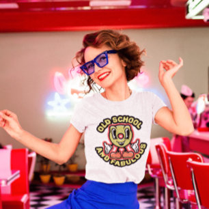 ALTE SCHULE LADIES RETRO GEBURTSTAG T - SHIRT
