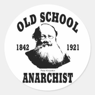 Alte Schule — Peter Kropotkin Runder Aufkleber