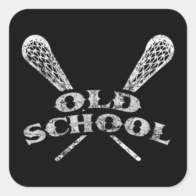 Alte Schule Quadratischer Aufkleber (Vorderseite)