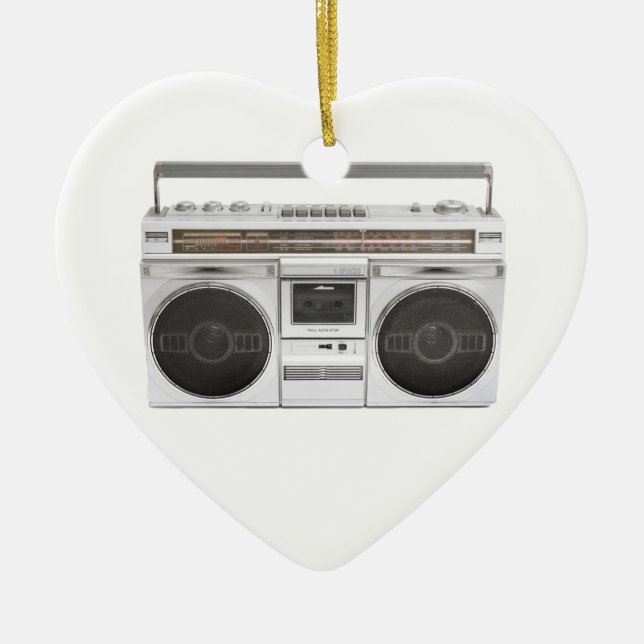 Alte SchuleBoombox Radio Keramik Ornament (Vorne)