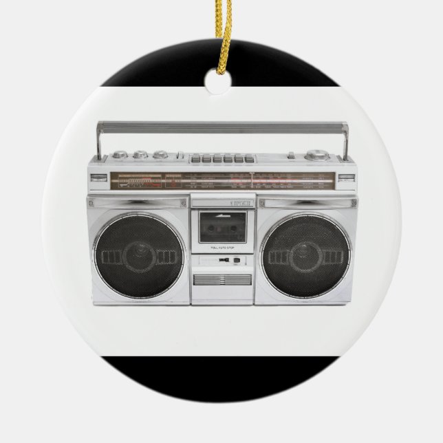 Alte SchuleBoombox Radio Keramik Ornament (Vorne)