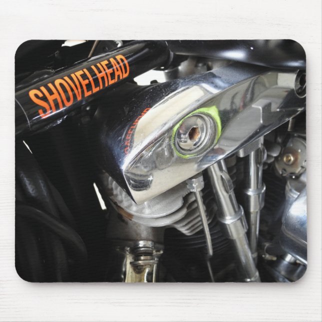 Alte SchuleShovelhead Motorrad-Mausunterlage Mousepad (Vorne)