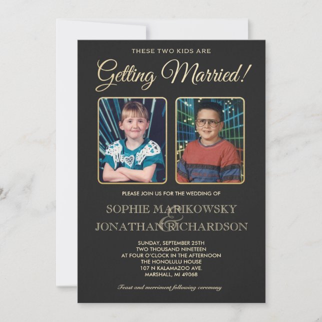 Alte SchulFotos, die Einladung Wedding sind (Vorderseite)