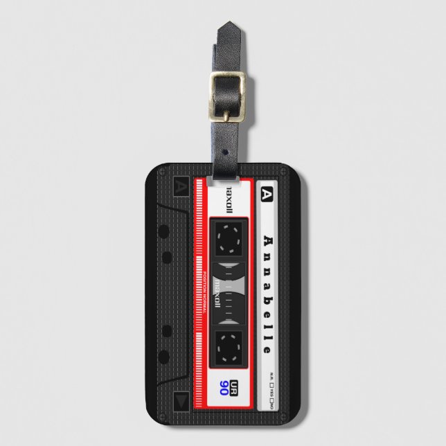 Alte Schulkassette personalisieren  Gepäckanhänger (Vorderseite Vertikal)