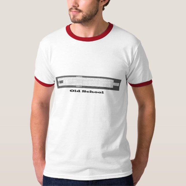 Alte Schulrechenschieber T-Shirt (Vorderseite)