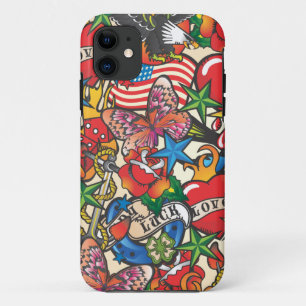 Alte Schultätowierungs-Handy-Abdeckungs-Fall iPhone 11 Hülle