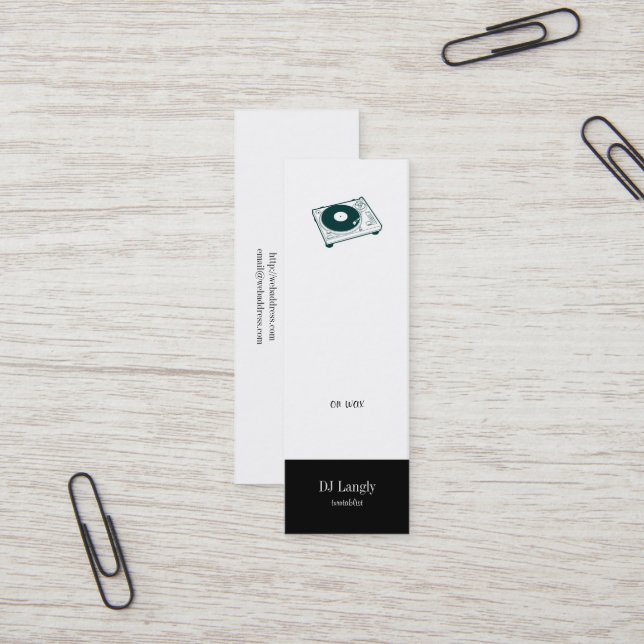 Alte SchulTurntable Mini Visitenkarte (Vorderseite/Rückseite Beispiel)