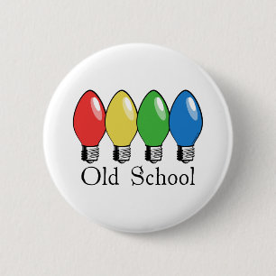 Alte Schulweihnachtsbaum-Lichter Button