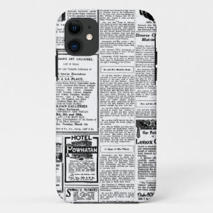 Alte Schwarz-Weiß-Zeitung, vintage Retro-Anzeige Case-Mate iPhone Hülle