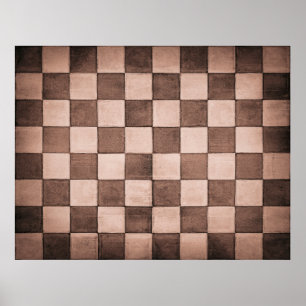 Alte schwarz-weiße Kachelwandstruktur Poster