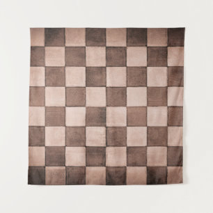 Alte schwarz-weiße Kachelwandstruktur Wandteppich