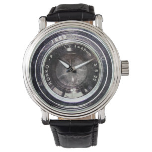 Alte schwarze Kamera Armbanduhr