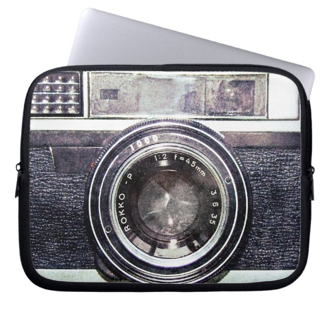 Alte schwarze Kamera Laptopschutzhülle (Vorderseite)
