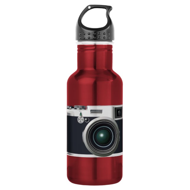 Alte schwarze Kamera Trinkflasche (Vorderseite)