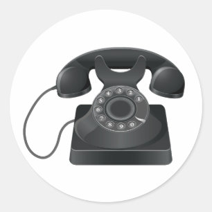 Alte schwarze Telefonkleber Runder Aufkleber