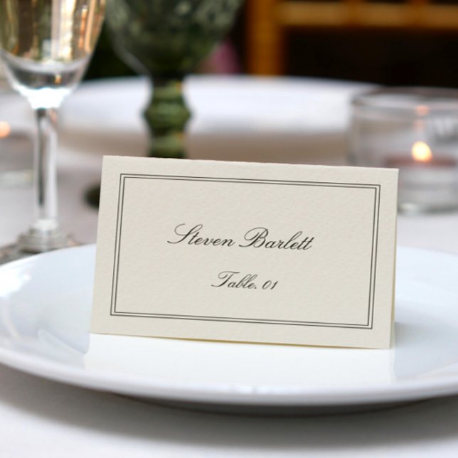 Alte Schwarze und Cremfarbene Hochzeitsplatzkarte  Einladung (Von Creator hochgeladen)