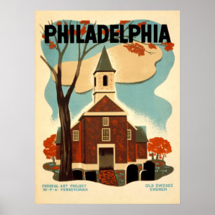 Alte Schweden Kirche Philadelphias - WPA Poster
