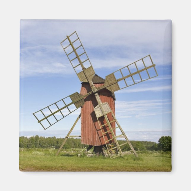 Alte schwedische Windmühle Magnet (Vorne)