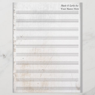 Alte Scratched Blank Sheet Music 10 Stave