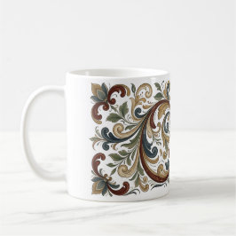 Alte skandinavische Kaffee-Tasse mit Volks-Kunst-M Kaffeetasse