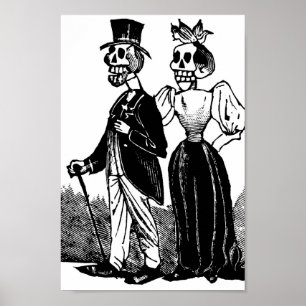 Alte Skeleton Paare circa frühen 1900s, Mexiko Poster