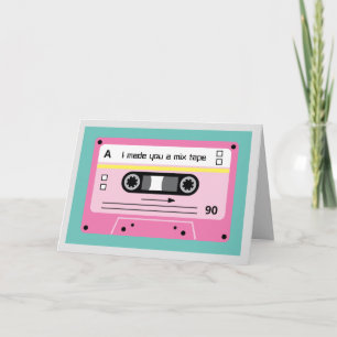 Alte Skool Pink Cassette Mix Tape Grüße Karte
