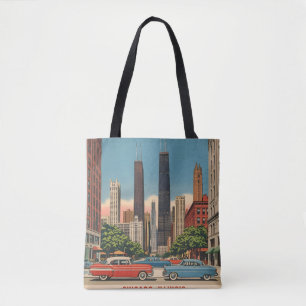 Alte Skyline der Stadt Chicago Illinois Retro-Reis