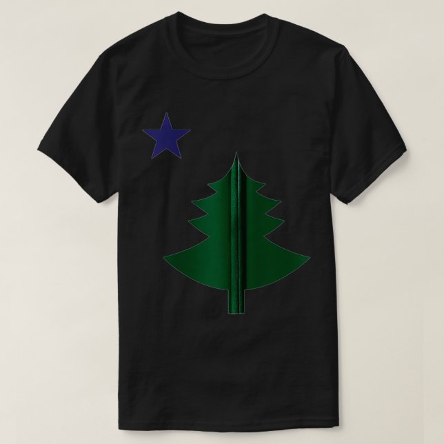 Alte Staatsflagge 1901 Pine Tree Zip T-Shirt (Design vorne)