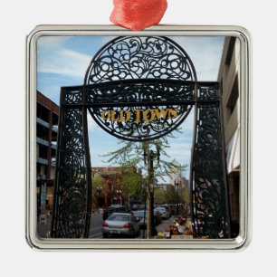 Alte Stadt Chicago Silbernes Ornament