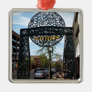 Alte Stadt Chicago Silbernes Ornament