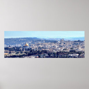 Alte Stadt Jerusalem - Aussicht vom Berg Scopus Poster