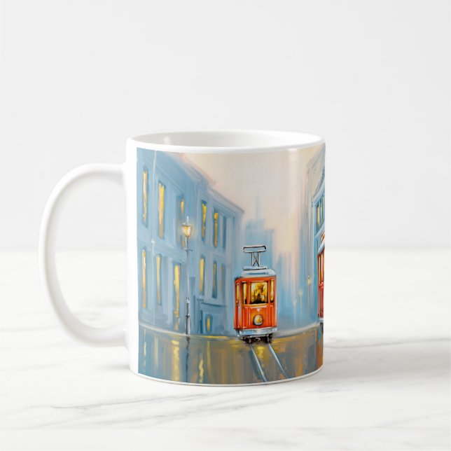 Alte Stadtbahn Ölgemälde Kaffeetasse (Links)