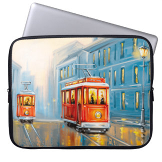 Alte Stadtbahn Ölgemälde Laptopschutzhülle