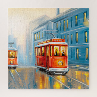 Alte Stadtbahn Ölgemälde Puzzle