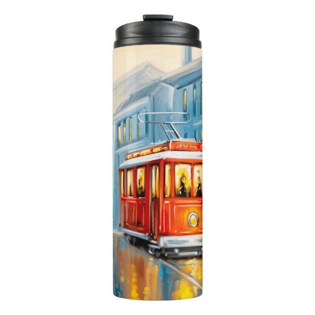 Alte Stadtbahn Ölgemälde Thermosbecher (Vorderseite)