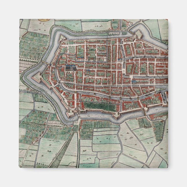 Alte Stadtkarte von Alkmaar Magnet (Vorne)