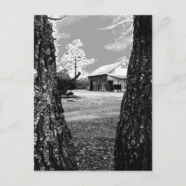 Alte Stallhalle Land Schwarz-Weiß-Foto Postkarte