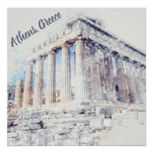 Alte Stätten Parthenon in Athen, Griechenland Poster