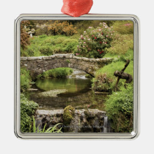 Alte Steinbrücke über einem Strom in Dartmoor Pa Ornament Aus Metall
