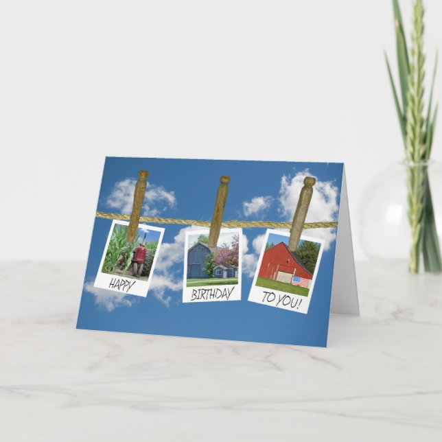 Alte Steine und Schnappschüsse für Traktoren Karte (Vorderseite)