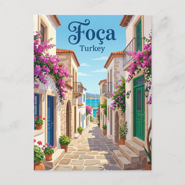 Alte Steingasse, Foça Türkei Postkarte (Vorderseite)