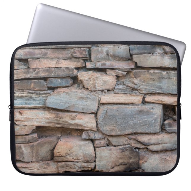 Alte Steinmauer-Struktur Hintergrund abstrakt, ant Laptopschutzhülle (Vorderseite)
