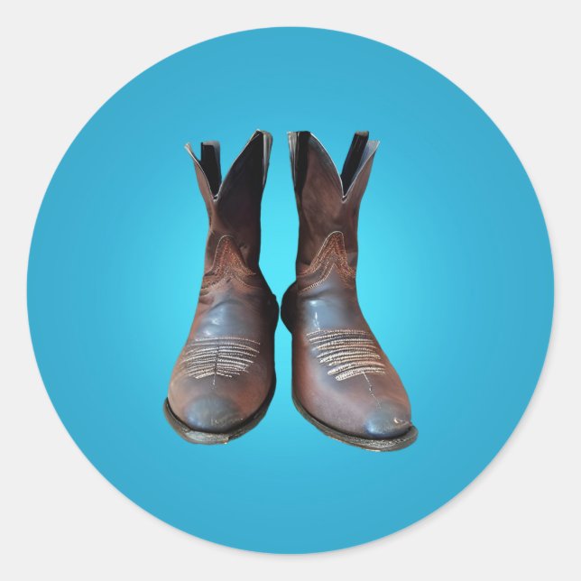 Alte Stiefel Runder Aufkleber (Vorderseite)