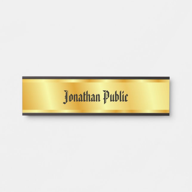 Alte Stil Handgeschriebene Script-Imitate Gold Ele Türschild (Vorderseite )