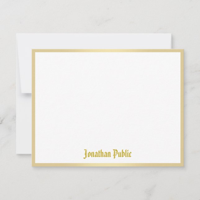 Alte Stilkalligraphie-Skriptvorlage Gold-Text Mitteilungskarte (Vorderseite)