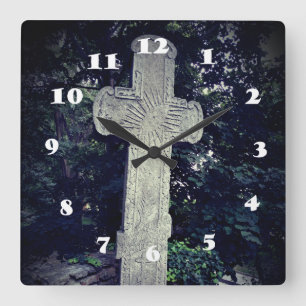 Alte Stone Cross Foto Wall Uhr