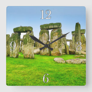 Alte Stonehenge Stehend Stones im Sommer Kunst Quadratische Wanduhr