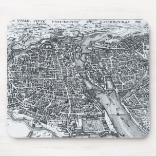 Alte Straßenkarte von Paris, Frankreich Mousepad
